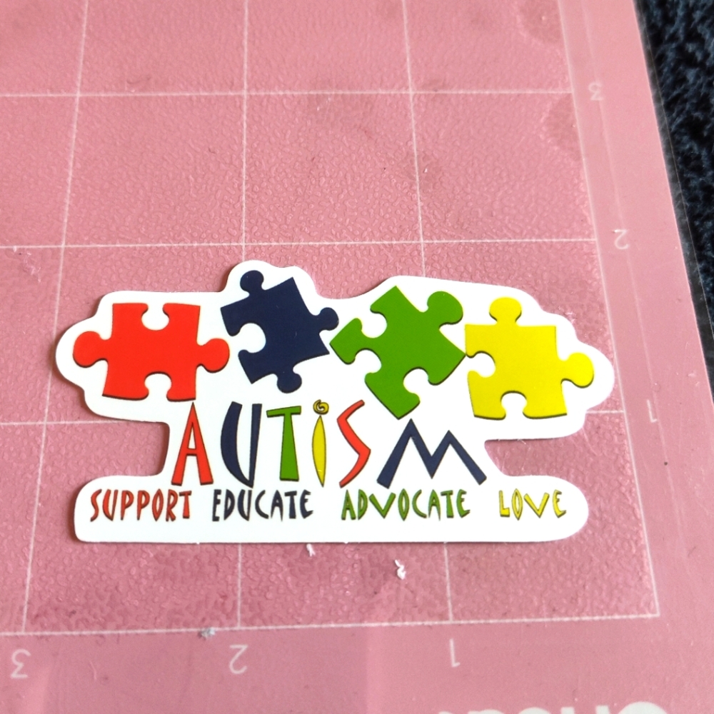 💙 Autism Support Educate Advocate Love Puzzle Sticker Autism Awareness
